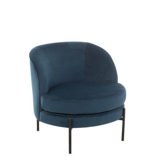 Fauteuil Blauw Schuim Rond 67 cm 67x71x66 cm-Fauteuils-J-Line