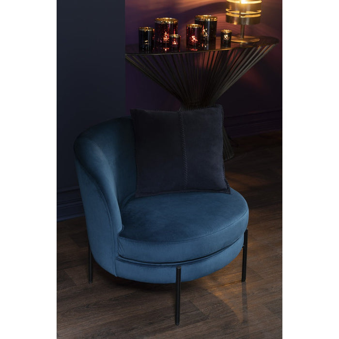Fauteuil Blauw Schuim Rond 67 cm-Fauteuils-J-Line
