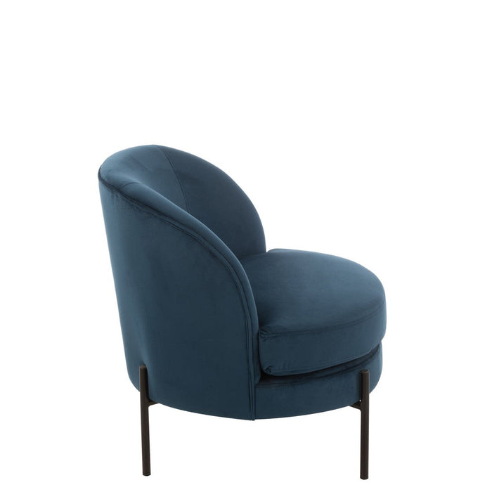 Fauteuil Blauw Schuim Rond 67 cm-Fauteuils-J-Line