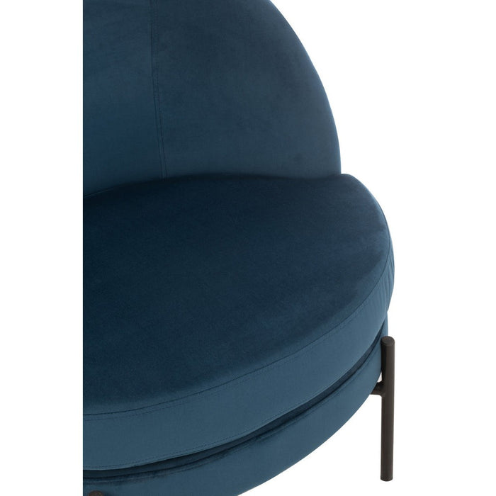 Fauteuil Blauw Schuim Rond 67 cm-Fauteuils-J-Line