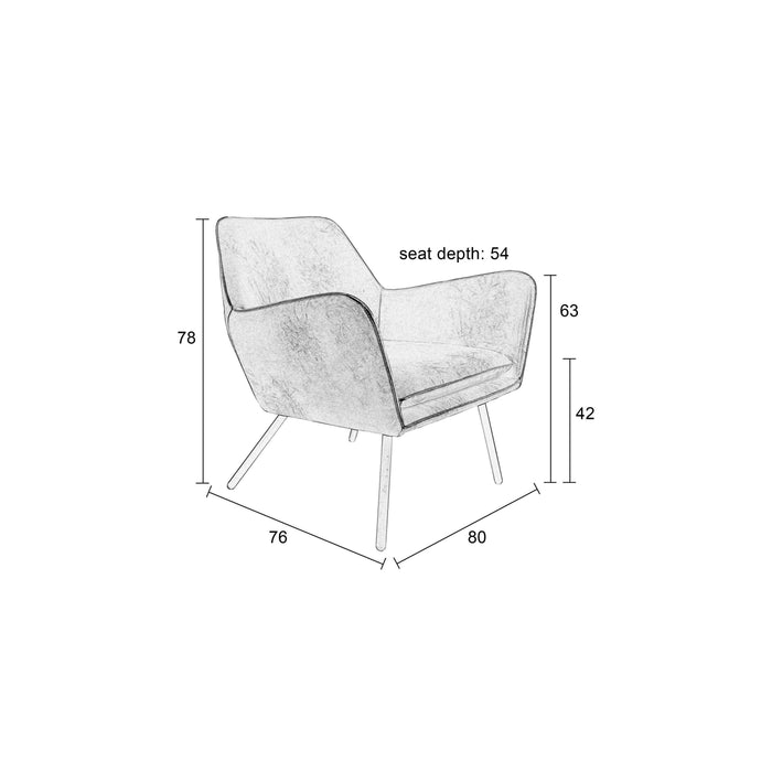 Fauteuil Bon PU Leather Bruin 76x80 cm