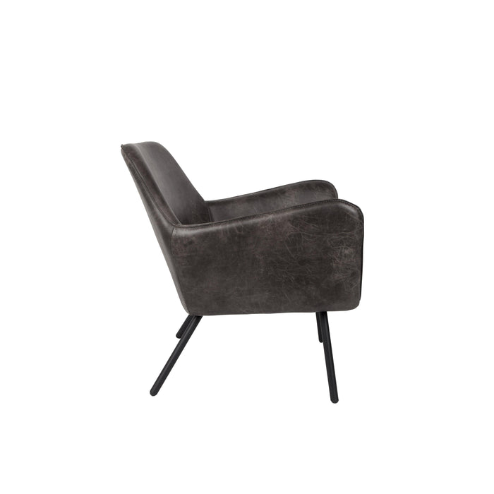 Fauteuil Bon Polyester,PU Leather Donkergrijs 76x80 cm-Fauteuils-Creating Home