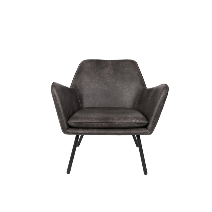 Fauteuil Bon Polyester,PU Leather Donkergrijs 76x80 cm-Fauteuils-Creating Home