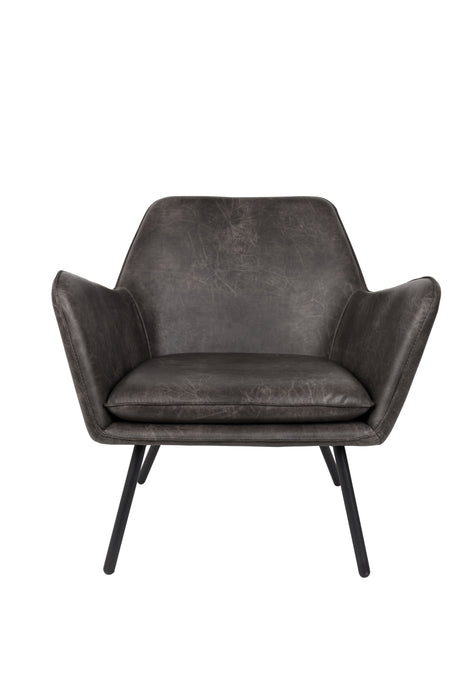 Fauteuil Bon Polyester,PU Leather Donkergrijs 76x80 cm-Fauteuils-Creating Home