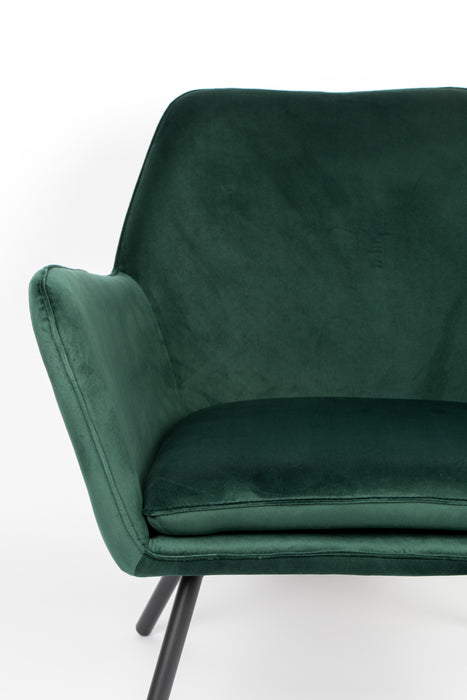 Fauteuil Bon Velvet Plyhout,Polyester Groen 76x80 cm-Fauteuils-Creating Home