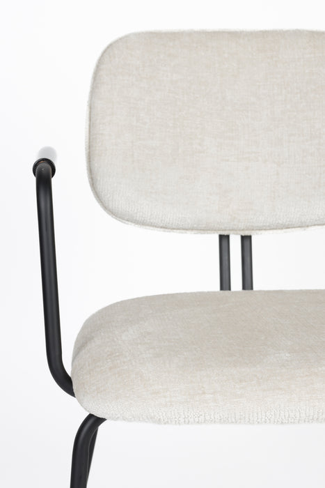 Fauteuil Bouton Off-white Polyester Wit 59x52 cm-Fauteuils-Creating Home