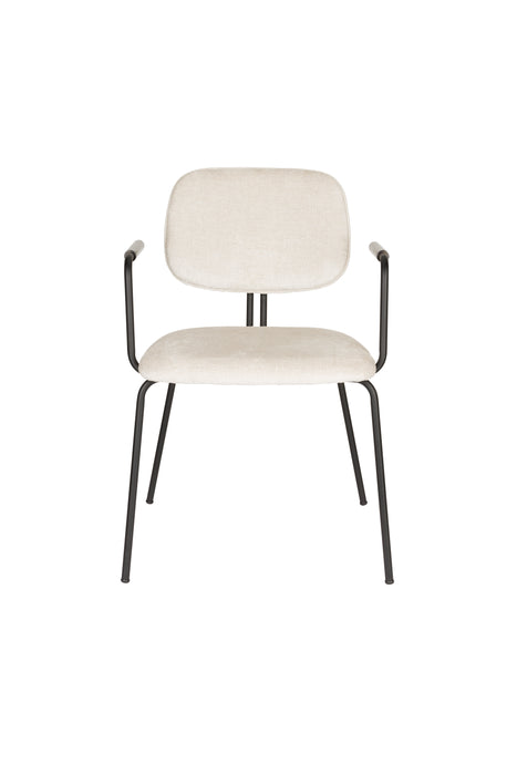 Fauteuil Bouton Off-white Polyester Wit 59x52 cm-Fauteuils-Creating Home