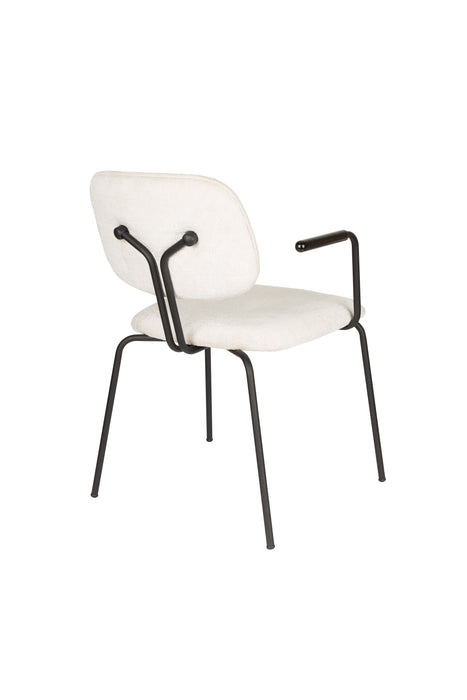 Fauteuil Bouton Off-white Polyester Wit 59x52 cm-Fauteuils-Creating Home