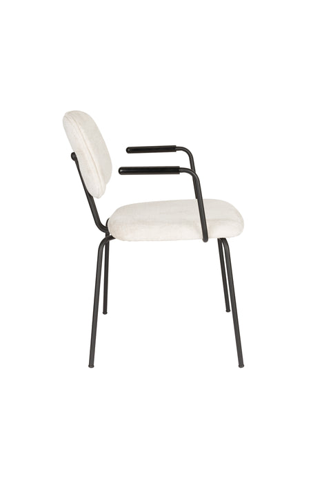 Fauteuil Bouton Off-white Polyester Wit 59x52 cm-Fauteuils-Creating Home