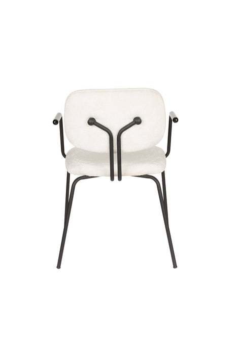 Fauteuil Bouton Off-white Polyester Wit 59x52 cm-Fauteuils-Creating Home