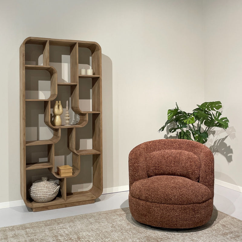 Fauteuil Britt Rood Draaibaar 84 cm 84x85x76 cm-Fauteuils-Livingfurn
