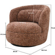 Fauteuil Britt Rood Draaibaar 84 cm 84x85x76 cm-Fauteuils-Livingfurn