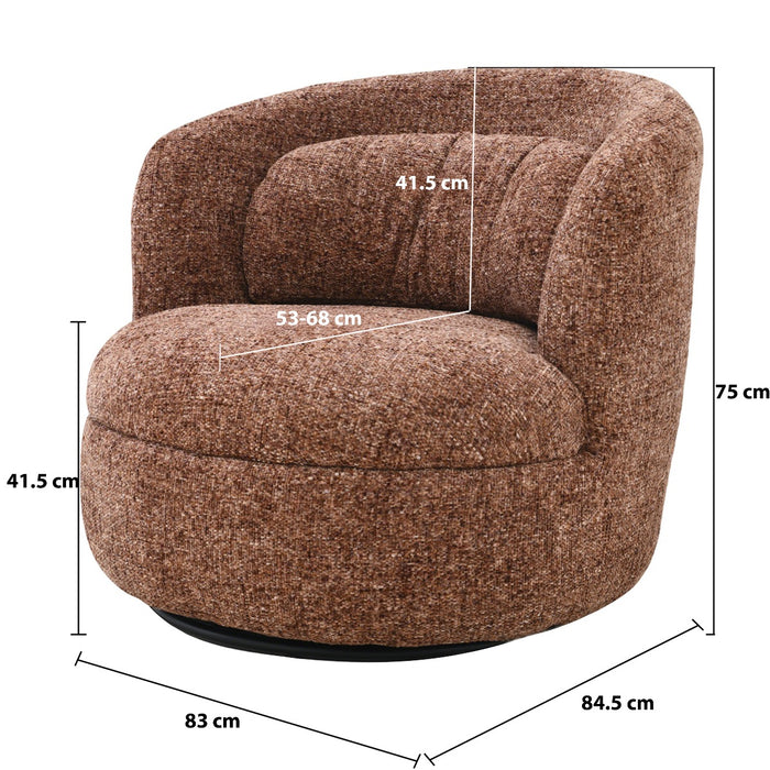 Fauteuil Britt Rood Draaibaar 84 cm 84x85x76 cm-Fauteuils-Livingfurn