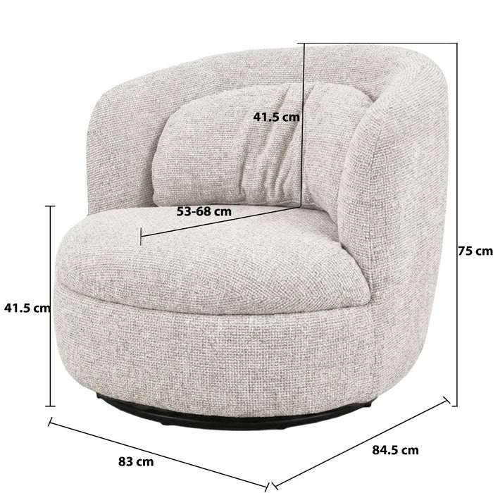 Fauteuil Britt Stof Beige 84x85x76 cm-Fauteuils-Livingfurn