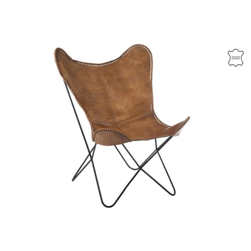 Fauteuil Bruin Leer 71 cm 65x92x90 cm-Fauteuils-J-Line