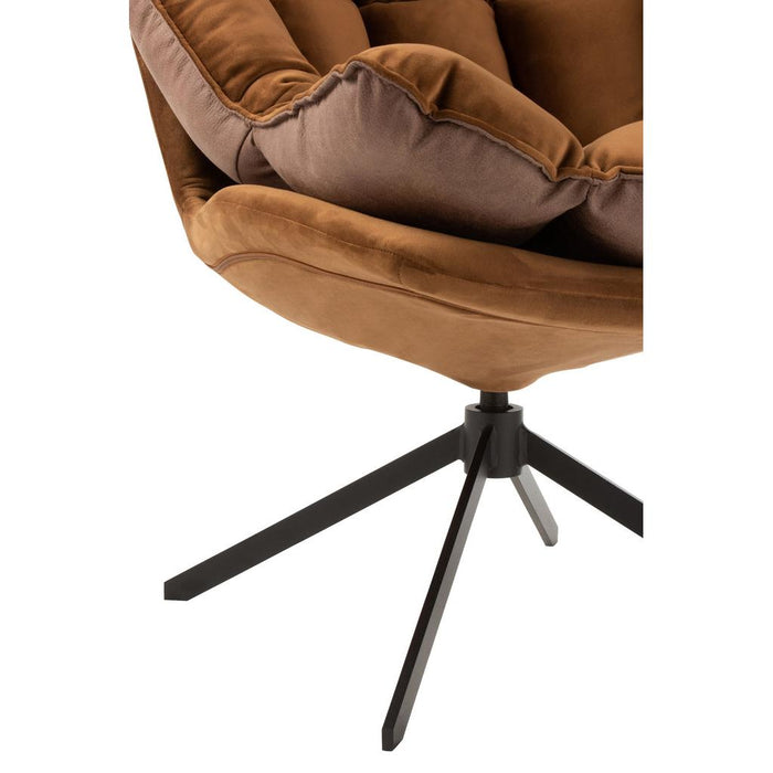 Fauteuil Bruin Metaal 73 cm 73x78x92 cm-Kussens-J-Line