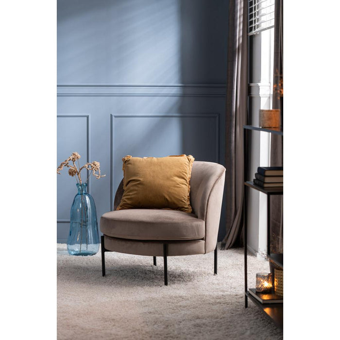 Fauteuil Bruin Populierenhout Rond 67 cm 67x71x66 cm-Fauteuils-J-Line