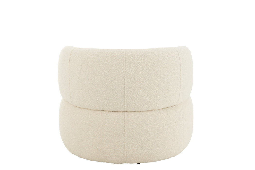 Sessel Creme Pappelholz Rund 85 cm