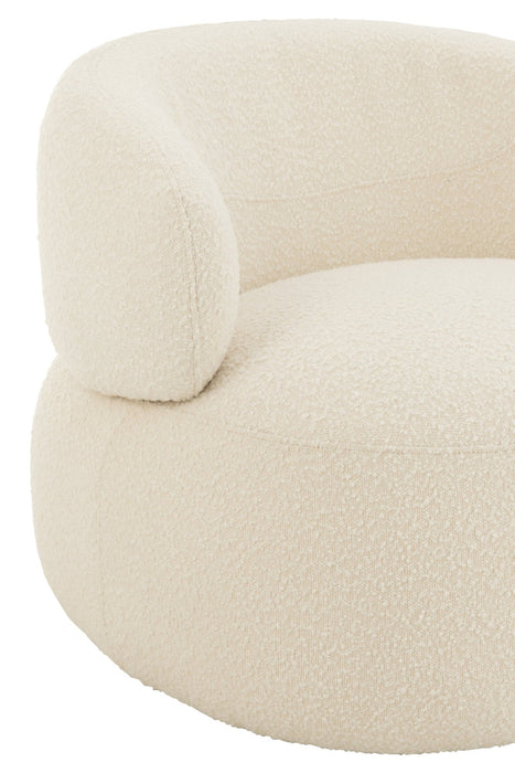 Sessel Creme Pappelholz Rund 85 cm