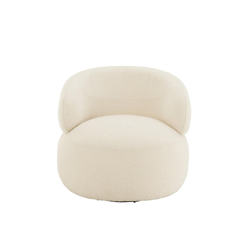 Fauteuil Crème Populierenhout Rond 85 cm 85x82x72.5 cm-Fauteuils-J-Line