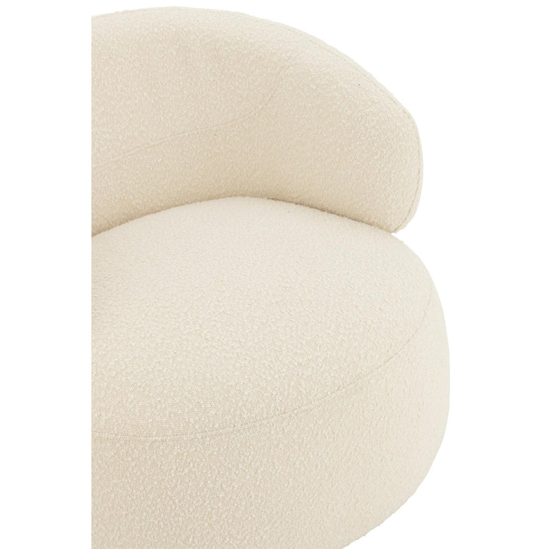 Fauteuil Crème Populierenhout Rond 85 cm 85x82x72.5 cm-Fauteuils-J-Line