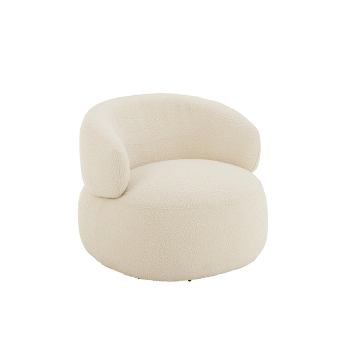 Fauteuil Crème Populierenhout Rond 85 cm-Fauteuils-J-Line