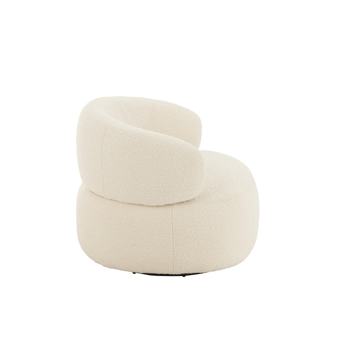 Fauteuil Crème Populierenhout Rond 85 cm-Fauteuils-J-Line