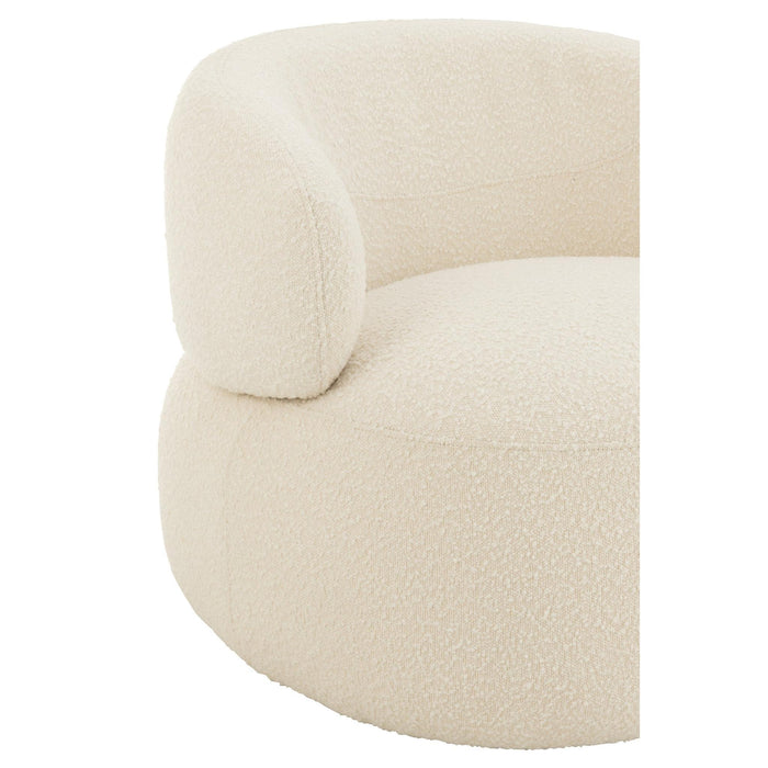 Fauteuil Crème Populierenhout Rond 85 cm-Fauteuils-J-Line