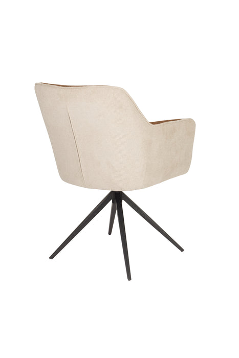 Fauteuil Daley Beige/bruin Polyester Bruin 63x62.5 cm-Fauteuils-Creating Home