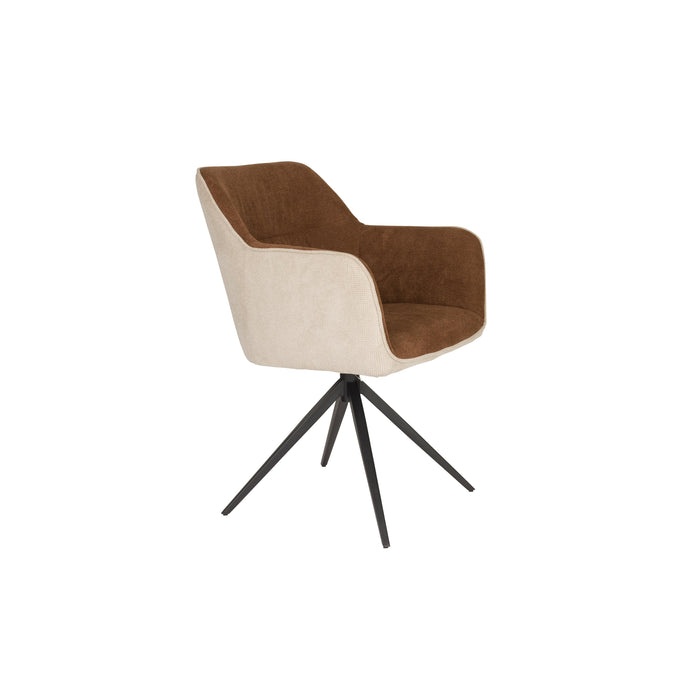 Fauteuil Daley Beige/bruin Polyester Bruin 63x62.5 cm-Fauteuils-Creating Home