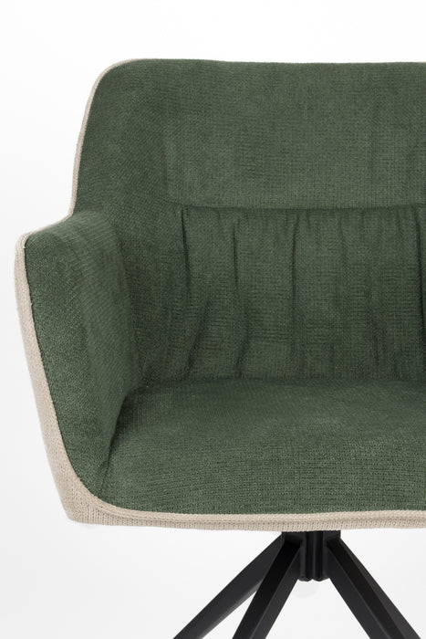 Fauteuil Daley Beige/green Polyester Groen 63x62.5 cm-Fauteuils-Creating Home