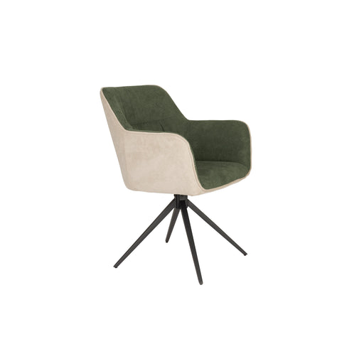 Fauteuil Daley Beige/green Polyester Groen 63x62.5 cm-Fauteuils-Creating Home