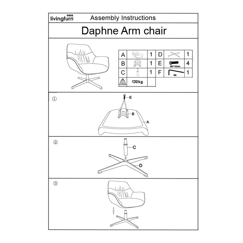 Fauteuil Daphne Greige Draaibaar 84 cm 84x78x77 cm-Fauteuils-Livingfurn