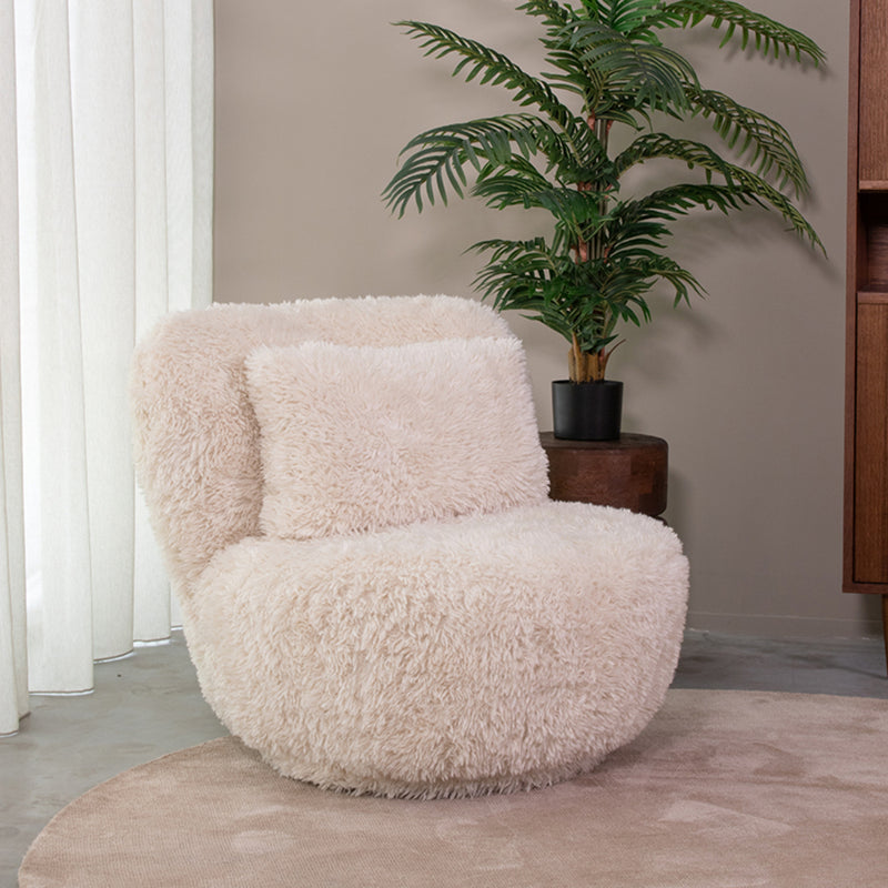 Fauteuil Doodle Creme Fluffy - 90x87x73 cm-Fauteuils-LABEL51