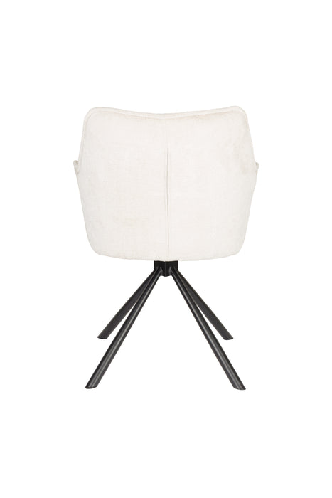 Fauteuil Draaibare Eetkamerstoel Kodak Polyester Beige 62x66 cm-Fauteuils-Creating Home