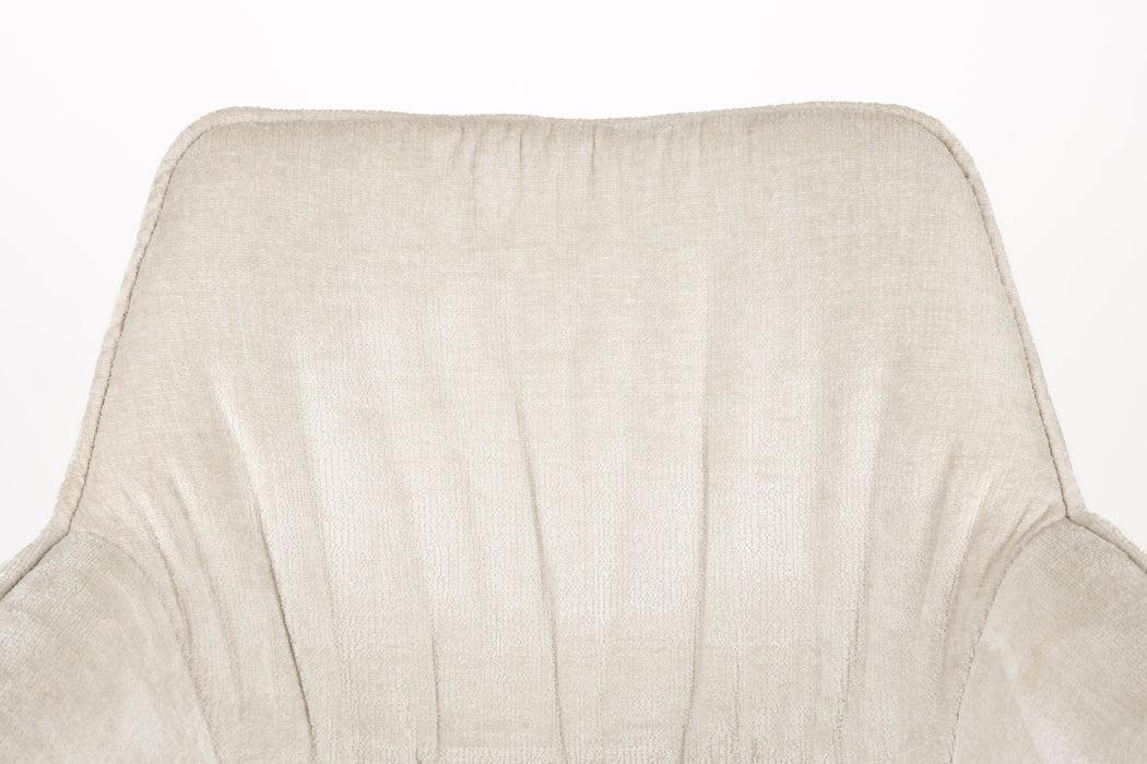 Fauteuil Draaibare Eetkamerstoel Kodak Polyester Beige 62x66 cm-Fauteuils-Creating Home
