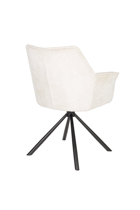 Fauteuil Draaibare Eetkamerstoel Kodak Polyester Beige 62x66 cm-Fauteuils-Creating Home