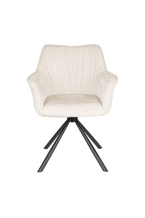 Fauteuil Draaibare Eetkamerstoel Kodak Polyester Beige 62x66 cm-Fauteuils-Creating Home