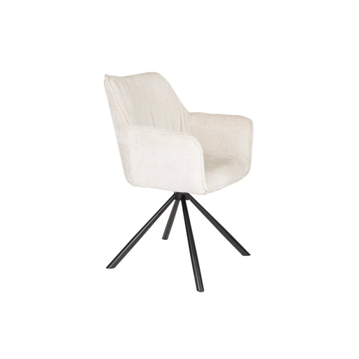 Fauteuil Draaibare Eetkamerstoel Kodak Polyester Beige 62x66 cm-Fauteuils-Creating Home