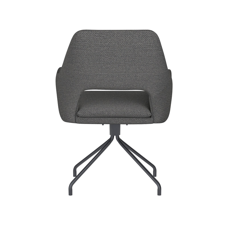 Draaibare Eetkamerstoel Mos Grijs Polyester Grijs 59x59-Eetkamerstoelen-Creating Home