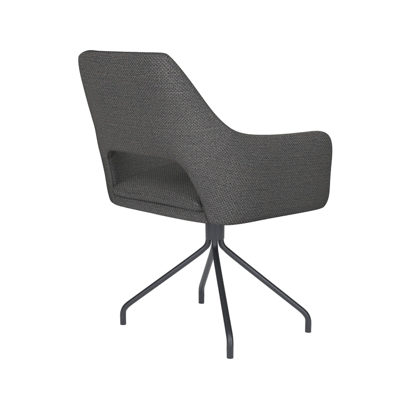 Draaibare Eetkamerstoel Mos Grijs Polyester Grijs 59x59-Eetkamerstoelen-Creating Home