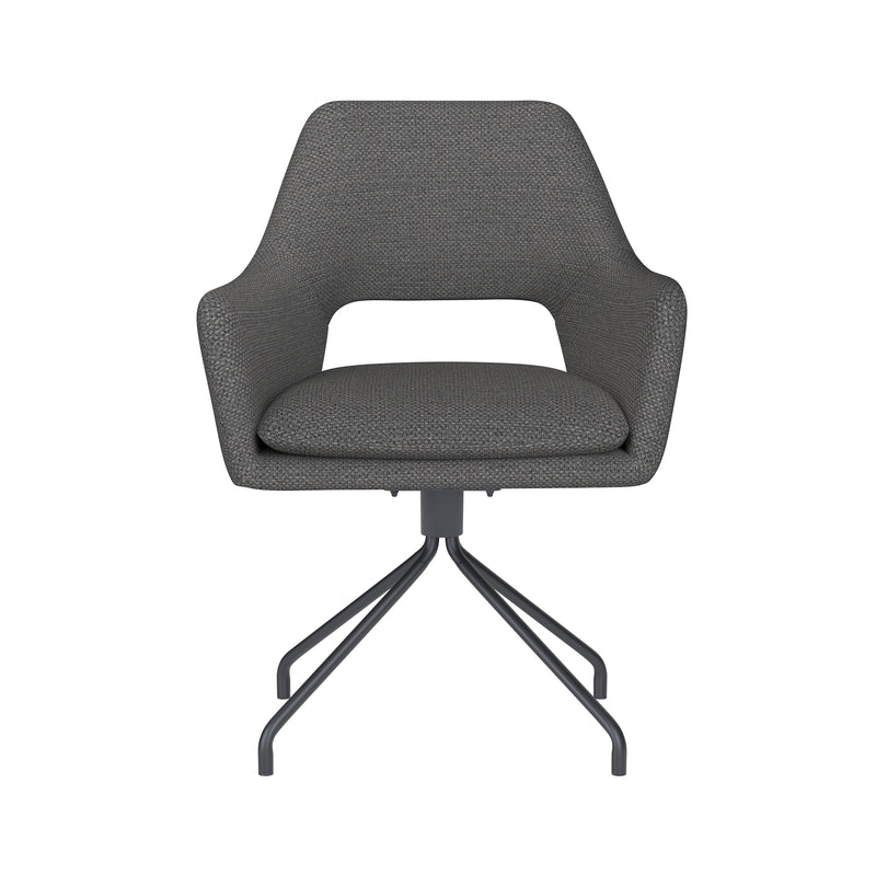 Draaibare Eetkamerstoel Mos Grijs Polyester Grijs 59x59-Eetkamerstoelen-Creating Home
