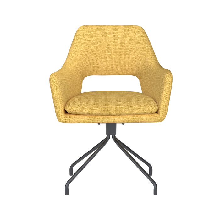 Fauteuil Draaibare Eetkamerstoel Mos Ochre Polyester Geel 59x59-Fauteuils-Creating Home