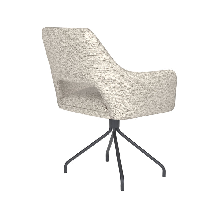 Fauteuil Draaibare Eetkamerstoel Mos Off-white Polyester Beige-Fauteuils-Creating Home