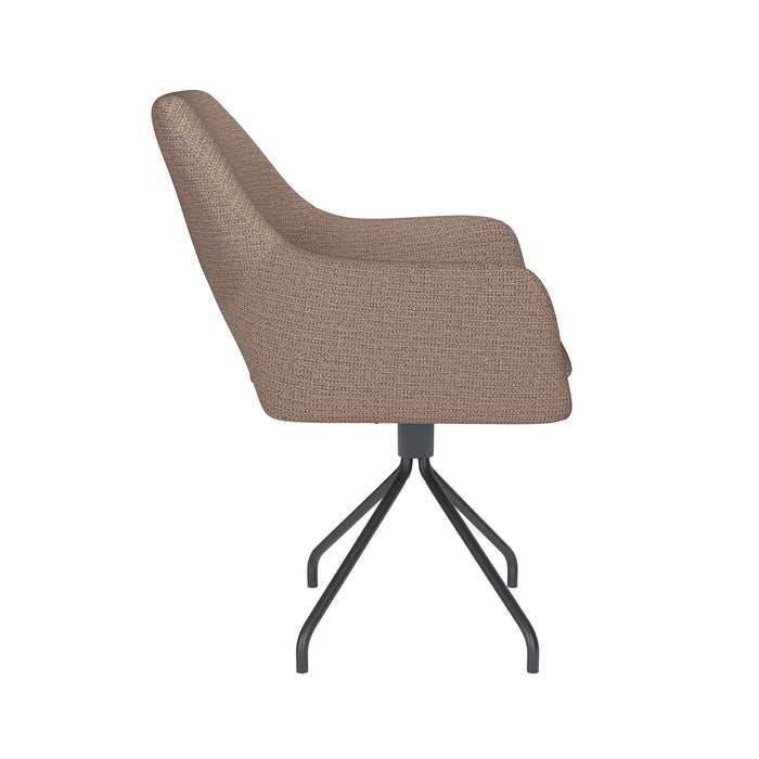 Fauteuil Draaibare Eetkamerstoel Mos Taupe Polyester Taupe 59x59-Fauteuils-Creating Home