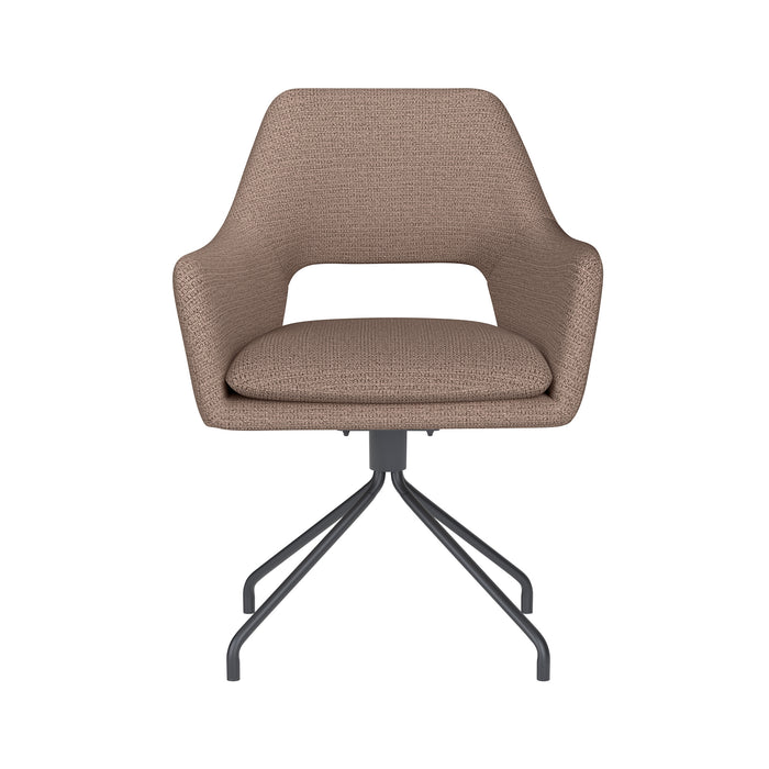 Fauteuil Draaibare Eetkamerstoel Mos Taupe Polyester Taupe 59x59-Fauteuils-Creating Home