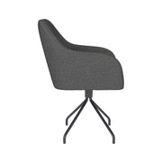 Draaibare Eetkamerstoel Otis Grijs Polyester Grijs 62x59-Eetkamerstoelen-Creating Home