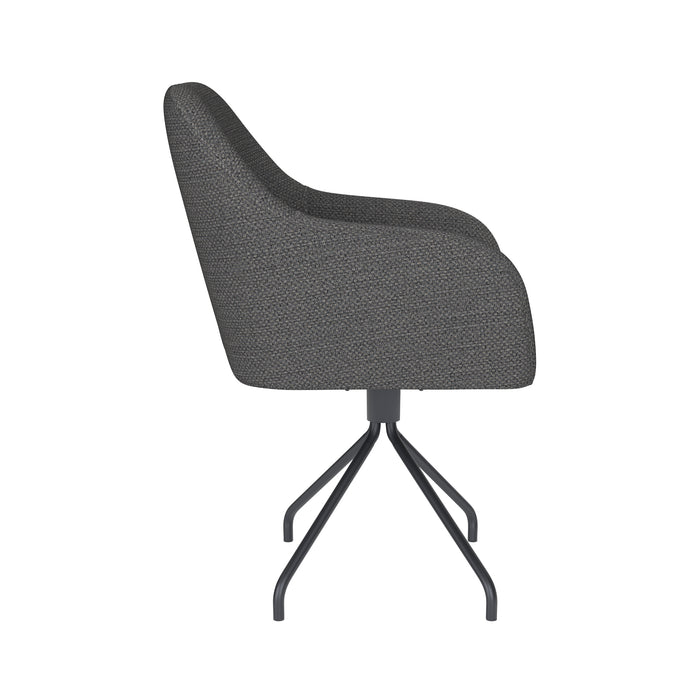 Fauteuil Draaibare Eetkamerstoel Otis Grijs Polyester Grijs 62x59-Fauteuils-Creating Home
