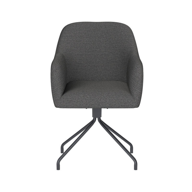 Draaibare Eetkamerstoel Otis Grijs Polyester Grijs 62x59-Eetkamerstoelen-Creating Home