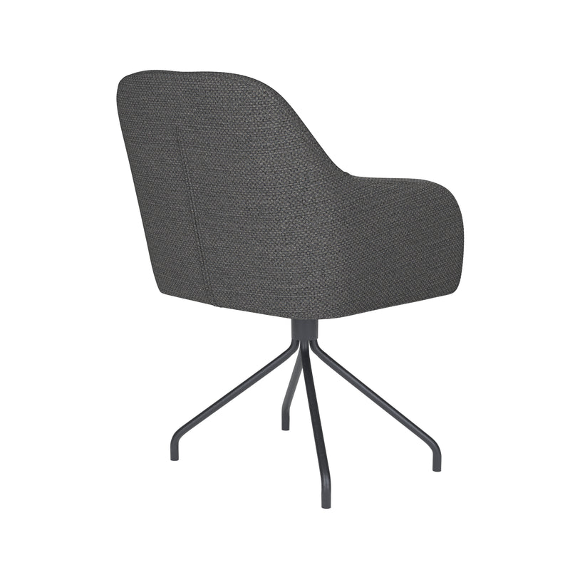 Draaibare Eetkamerstoel Otis Grijs Polyester Grijs 62x59-Eetkamerstoelen-Creating Home